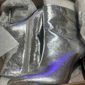 MIA Metallic Silver Heeled Boots